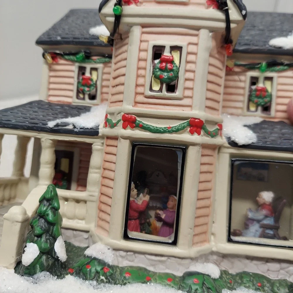 St Nicholas Square Village Collection 2013 Decorating the Tree Illuminated House